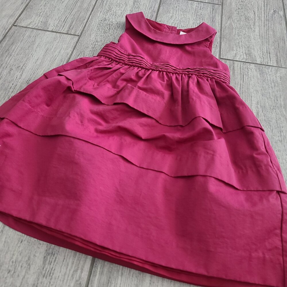 Janie and Jack Toddler Girls Fuchsia Tiered Sleeveless Dress Size 2T - Picture 7 of 11